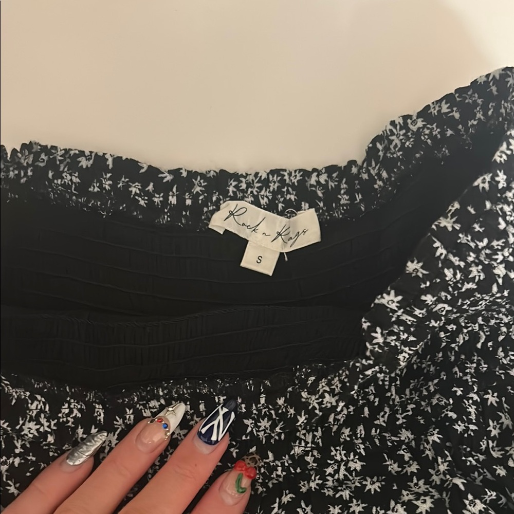 Rock n Rags Black and White Floral skirt